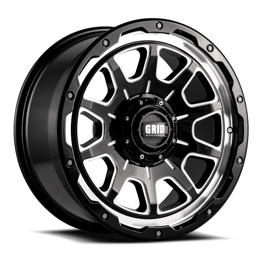 GD15-Series Wheel, Size: 17 x 9 in., Bolt Pattern: 5 x 127/139.70 mm, Offset: -12 mm [Gloss Black/Milled]