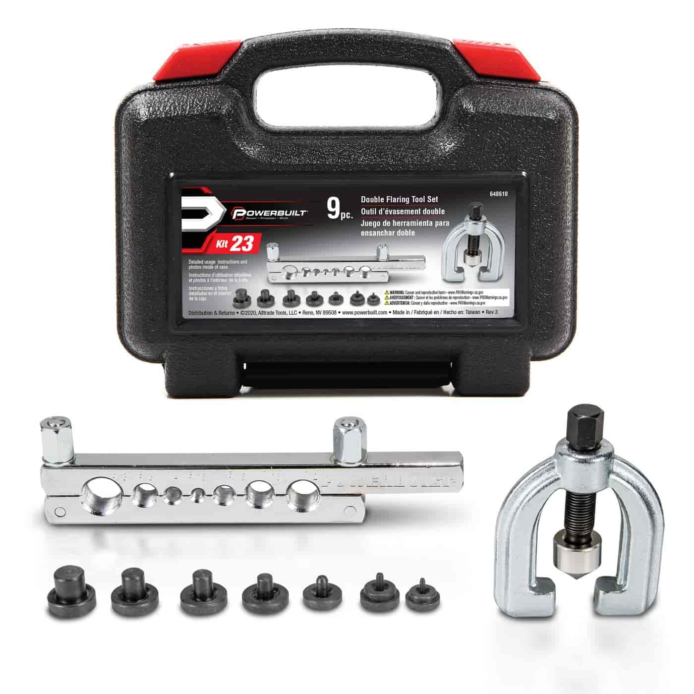 9-Piece Double Flaring Tool Kit