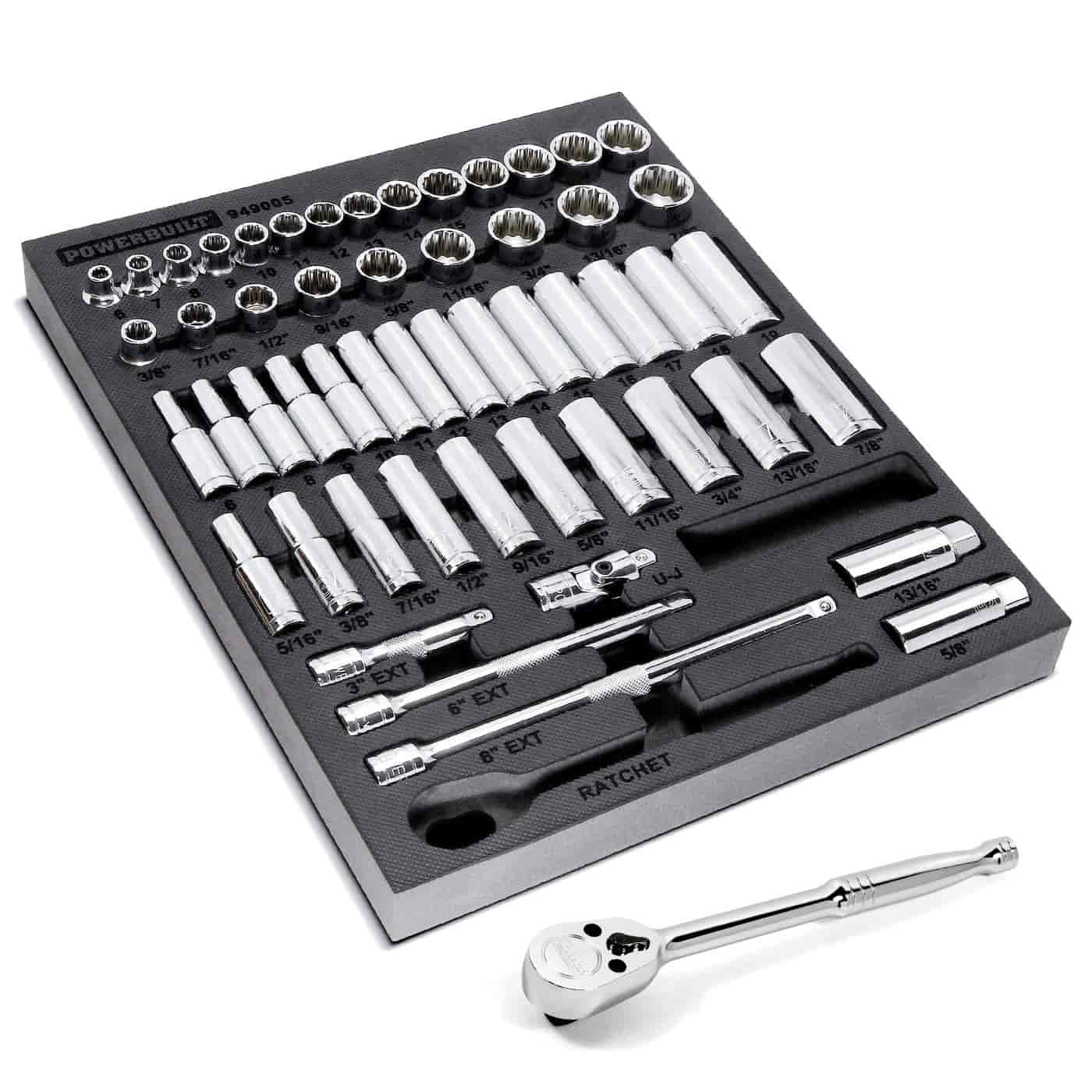 54-Piece Pro-Tech 3/8 in. Drive SAE and Metric Socket Set