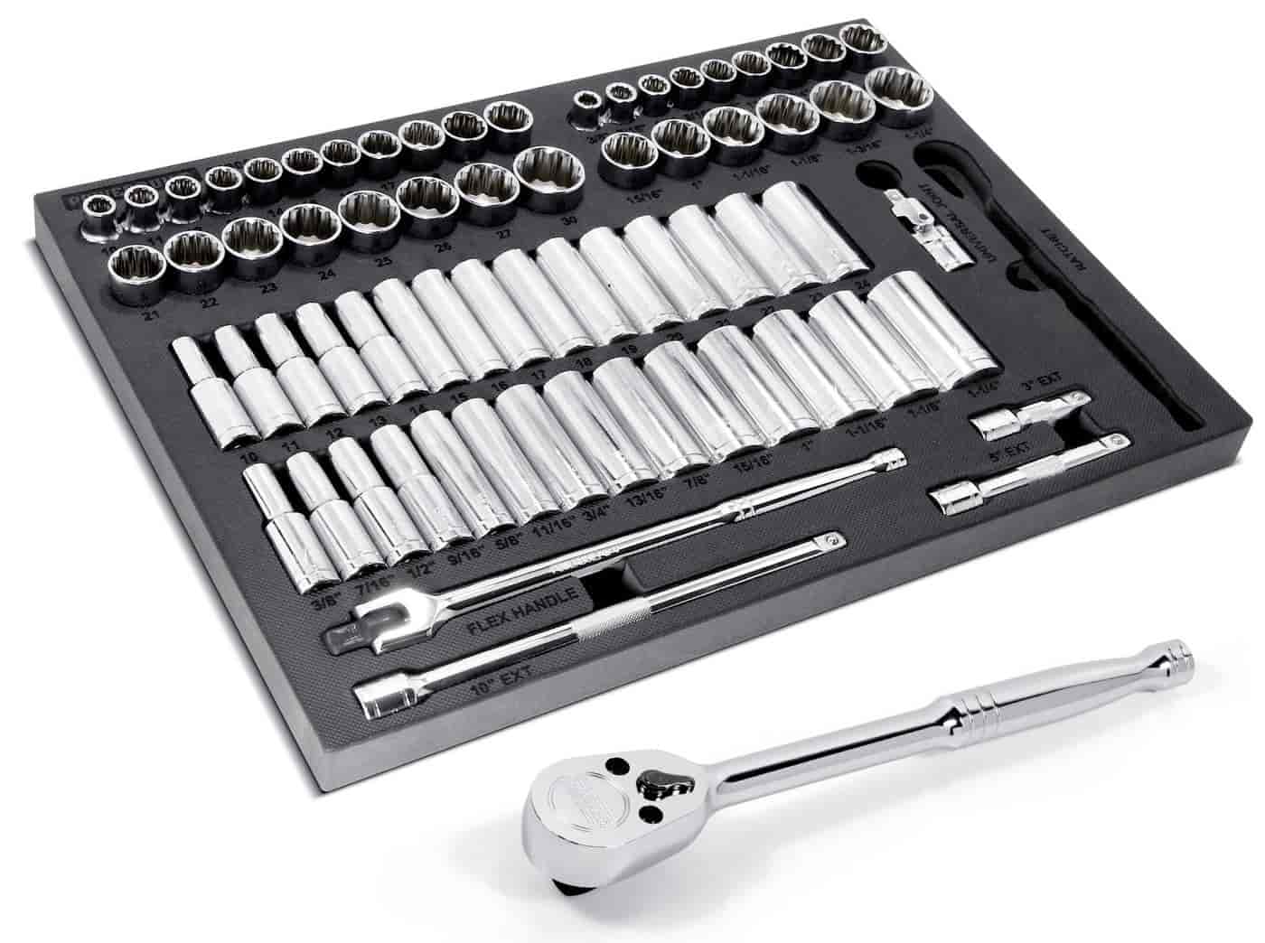 69-Piece Pro-Tech 1/2 in. Drive SAE and Metric Socket Set