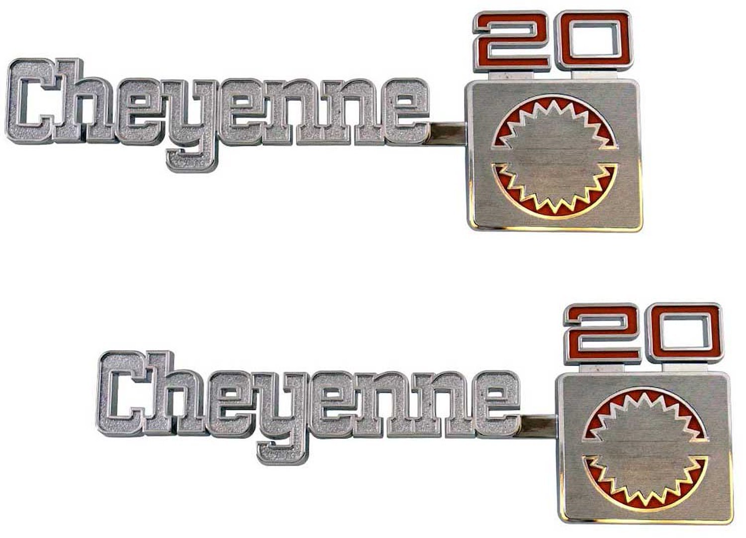 Front Fender Emblem Set 1975-1980 Chevy Cheyenne 3/4 Ton - "Cheyenne 20"