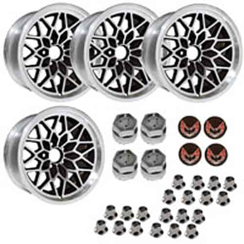 BSF179KR Snowflake Wheel Kit [Size: 17" x 9"] Finish: Black Painted Recesses & Gloss Clear Coat