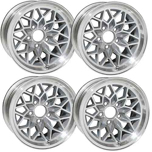 SFW179SLVV2S Snowflake Wheel Set [Size: 17" x 9"] Finish: Silver Painted Recesses & Gloss Clear Coat