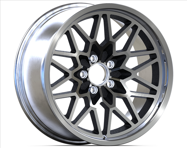 SFW199BLK Snowflake Wheel [Size: 19" x 9.50"] Finish: Black Painted Recesses & Gloss Clear Coat