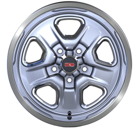 SS2W178SLV Super Stock II Wheel [Size: 17" x 8"] Finish: Silver Powder Coated w/Machined Lip