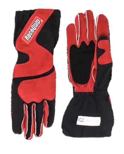 SFI-5 356 Series Outseam Standard Cuff Driving Gloves Red/Black Small
