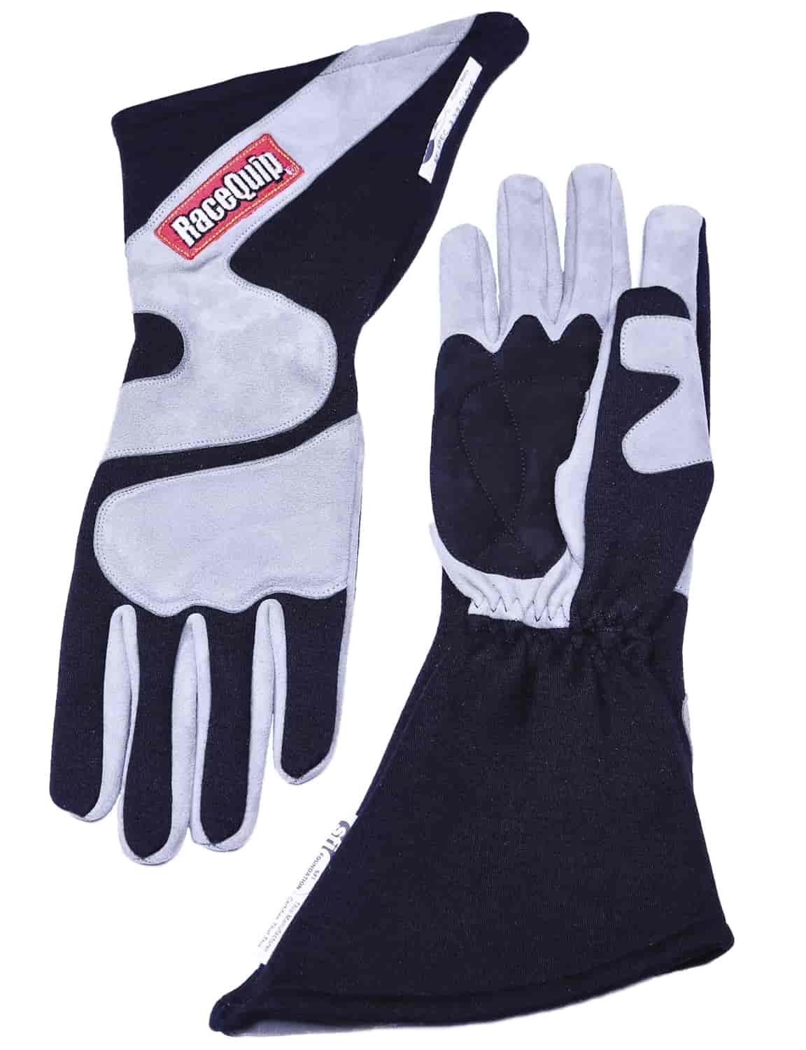 SFI-5 358 Series Long Angle Cut Driving Gloves Gray/Black Small