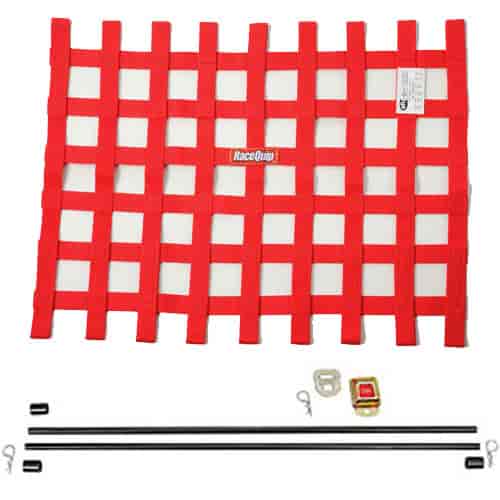 Window Safety Net Kit 18" x 24" Red Ribbon Style Net Kit Includes