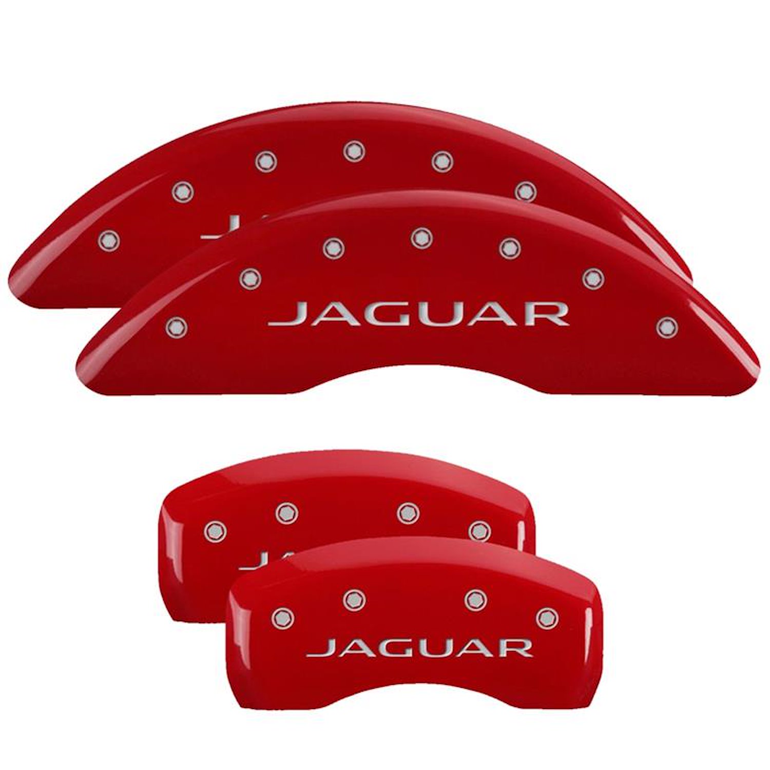 Front and Rear Disk Brake Caliper Covers for Jaguar, Red