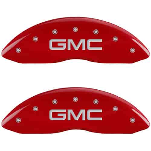 2003 GMC SAVANA 2500 BASE - SET OF 4 CALIPER COVERS GMC/GMC RED POWDER COAT FINISH SILVER CHARACTERS. 18 WHEEL MIN