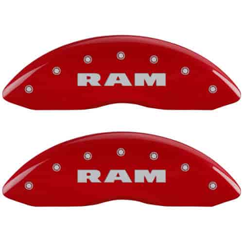 2012 RAM 1500 BIG HORN - SET OF 4 CALIPER COVERS RAM/RAM RED POWDER COAT FINISH SILVER CHARACTERS. 17 WHEEL MIN