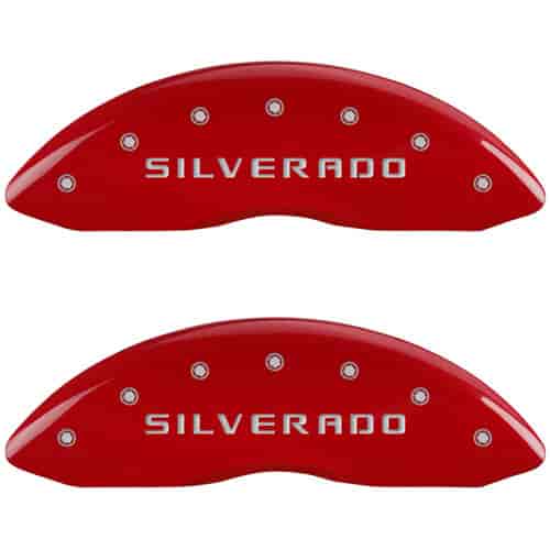 2014 CHEVROLET SILVERADO 1500 LT - SET OF 4 CALIPER COVERS SILVERADO / SILVERADO RED POWDER COAT FIN