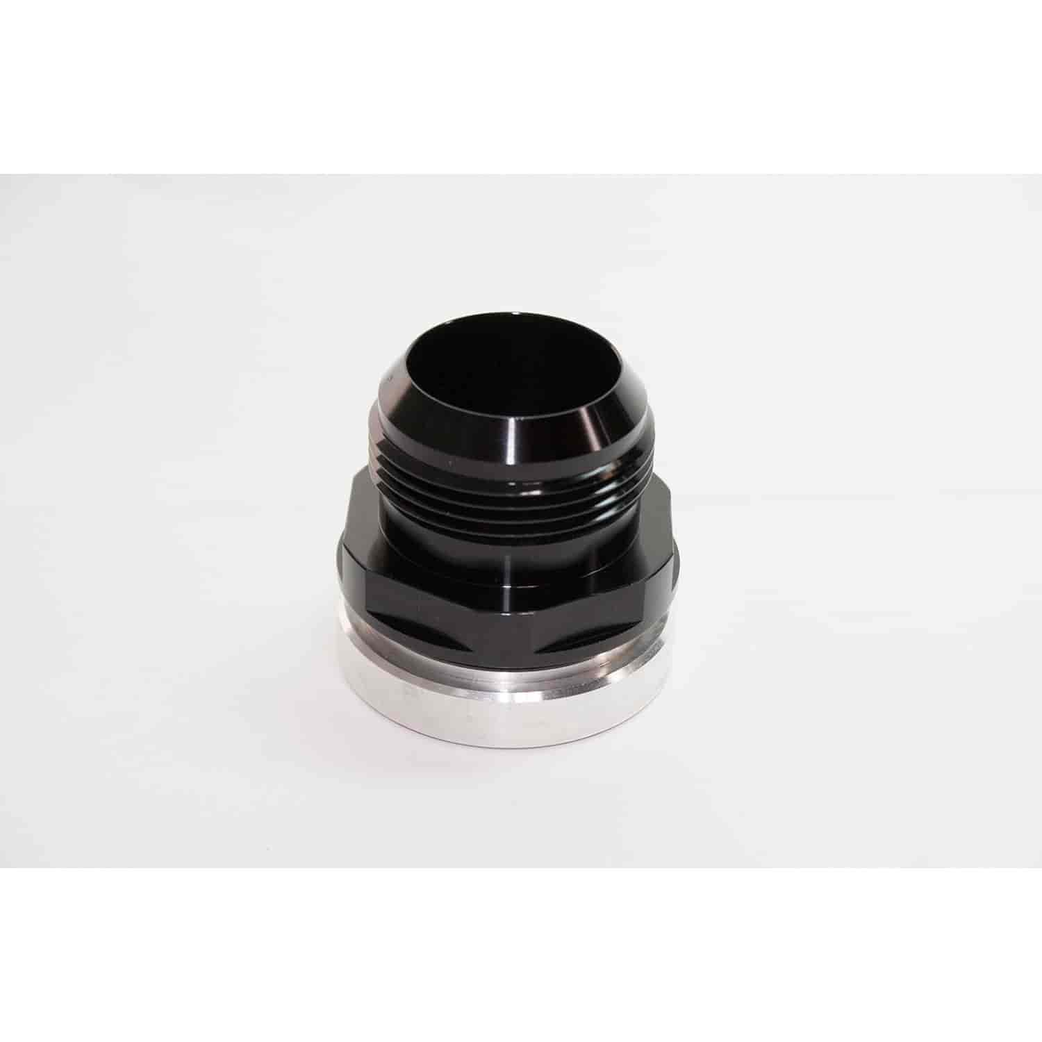 RADIATOR FITTING ADAPTER Union Straight -20AN O-Ring Male to -20AN Male Aluminum incl O ring and raw bung Black Anodized Each