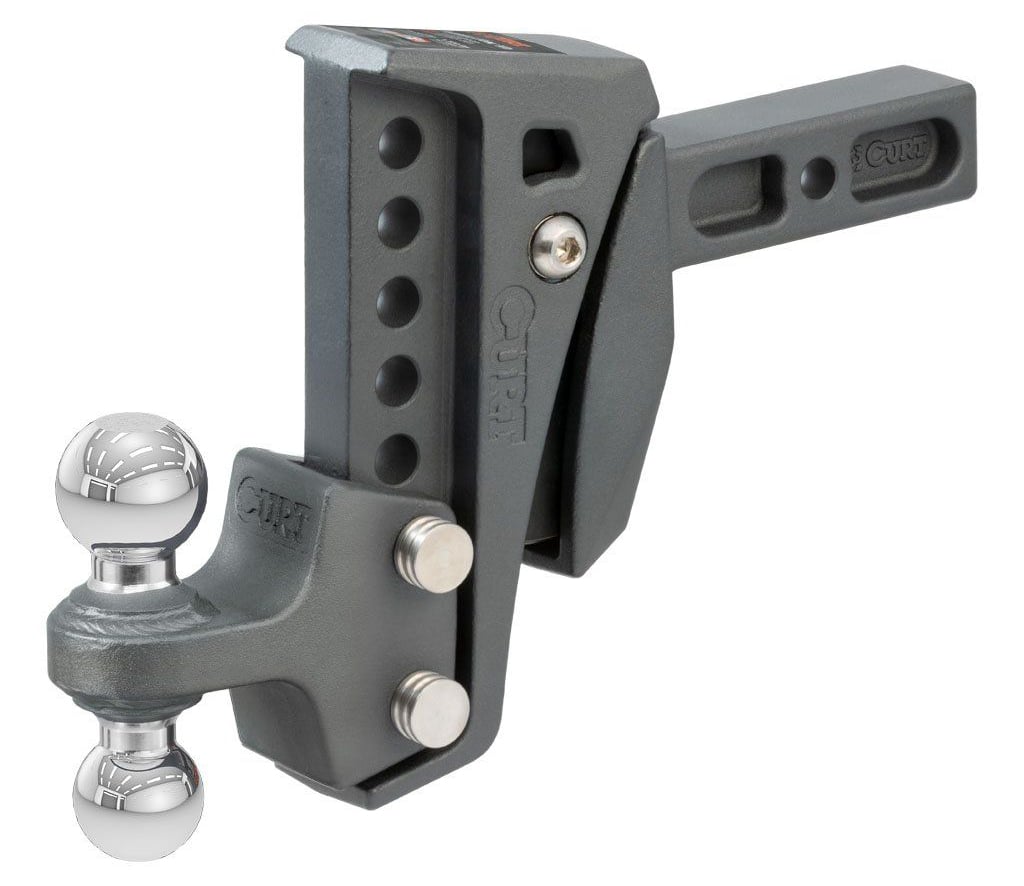 Rebellion XD Adjustable Cushion Hitch Mount, 2 in. Shank with Dual Trailer Ball