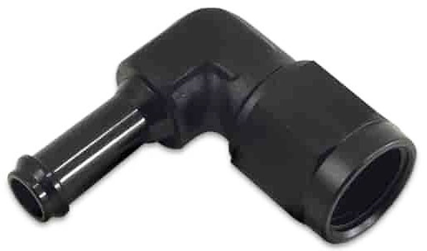 90 Degree AN Female to Barb Adapter Fitting [-8 AN Female to 3/8 in. Barb, Black]