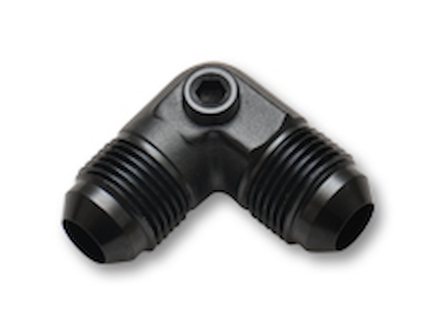 -6 AN Male to -6 AN Male 90 Degree Union Adapter Fitting with 1/8 in. NPT Port [Black]