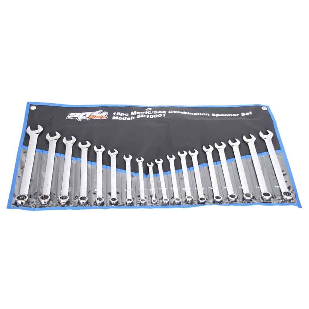 18-Piece Metric and SAE Combination Wrench Set