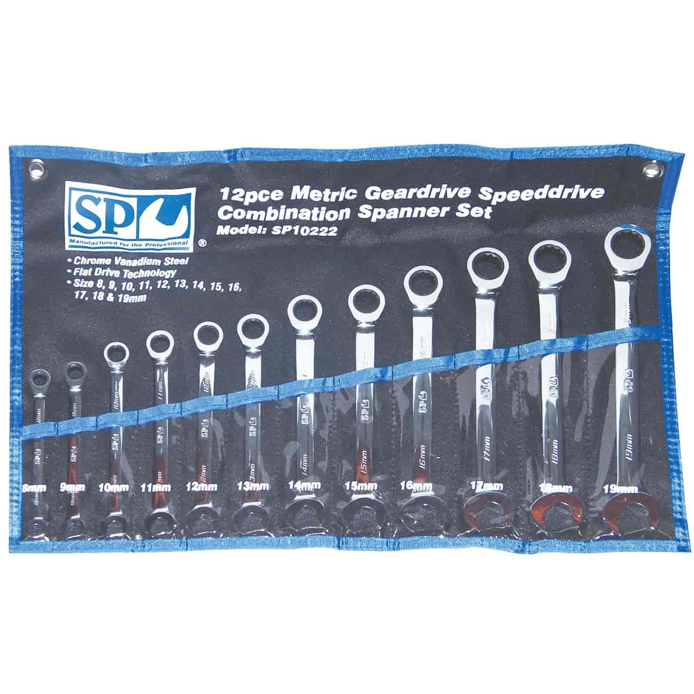 12-Piece Metric Gear-Drive Speed-Drive Combination Wrench Set