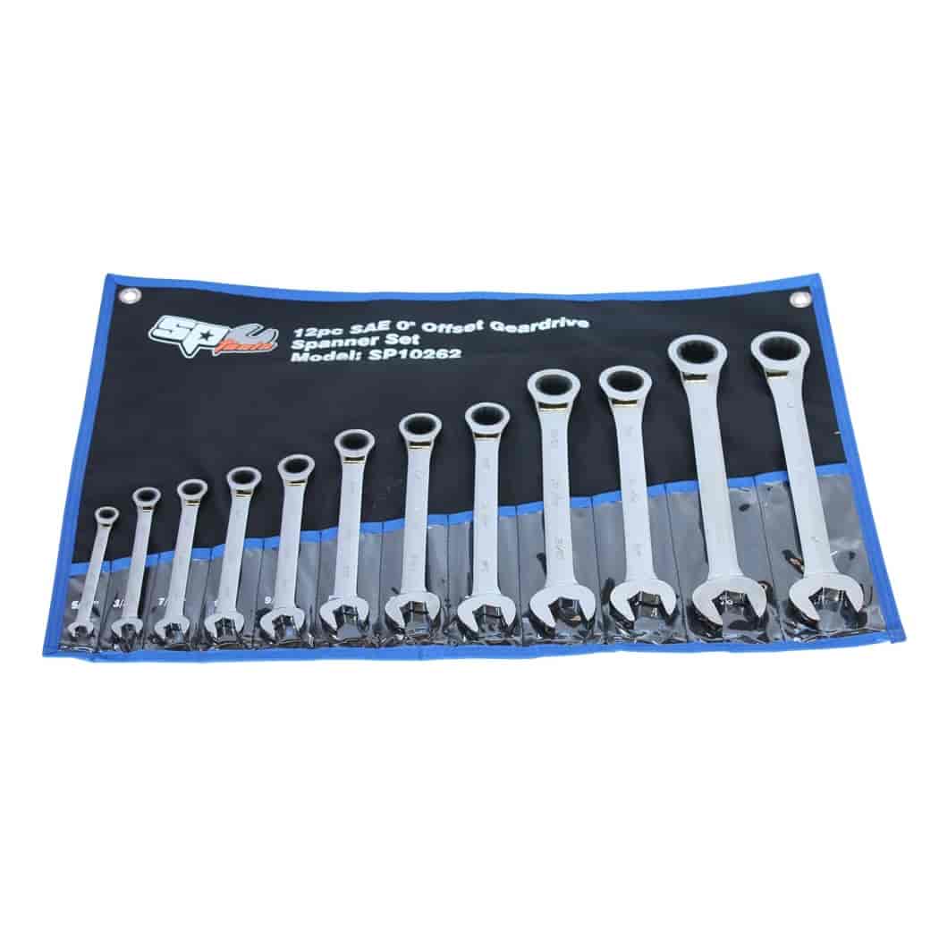 12-Piece SAE Gear-Drive Combination Wrench Set
