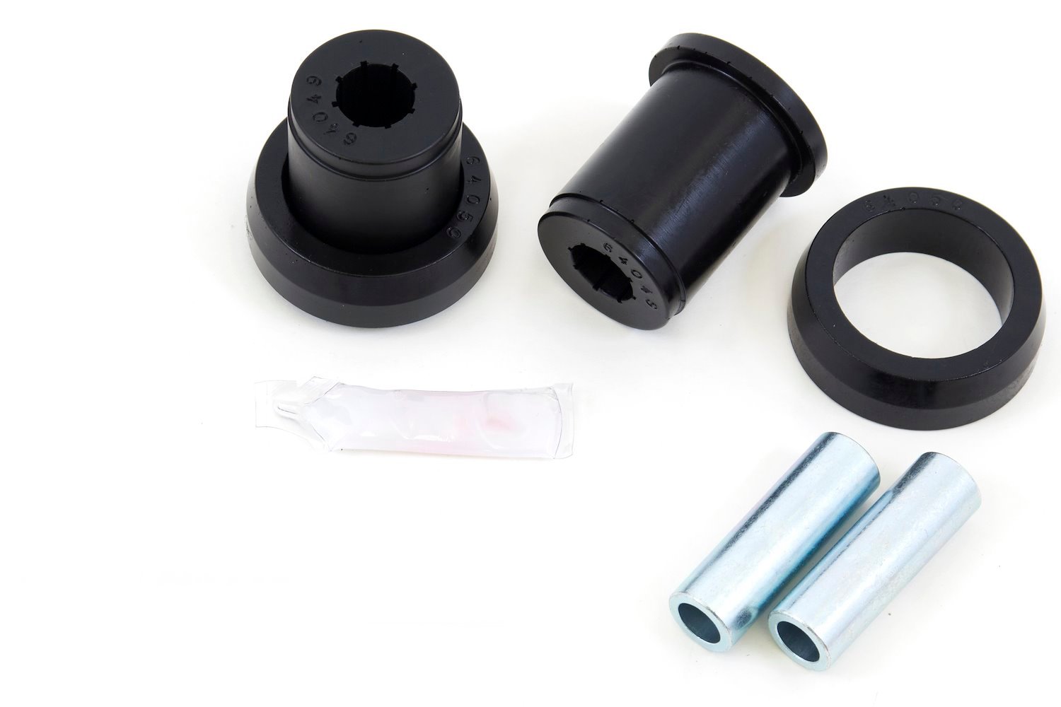 Replace the rubber factory rear end housing bushings with a polyurethane setup from UMI. Over time r
