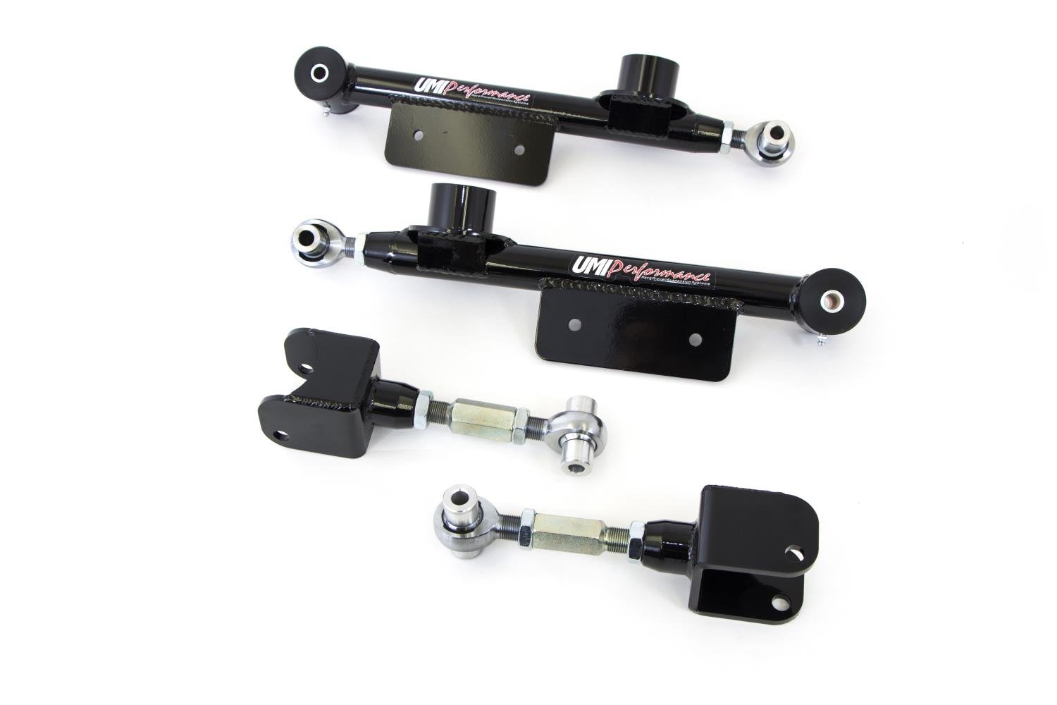 The UMI adjustable control arm kit with rod ends includes one set of our tubular single adjustable l