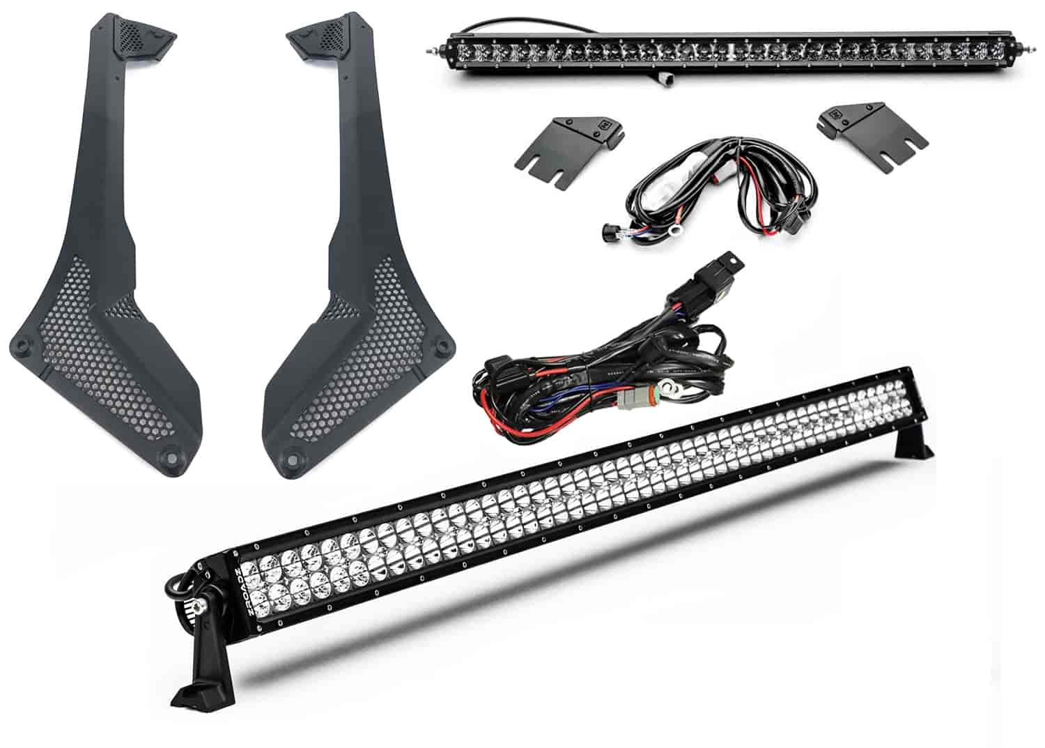 Windshield & Hood Cowl-Mounted LED Light Bar Kit for Jeep Wrangler JL, JLU & Gladiator JT