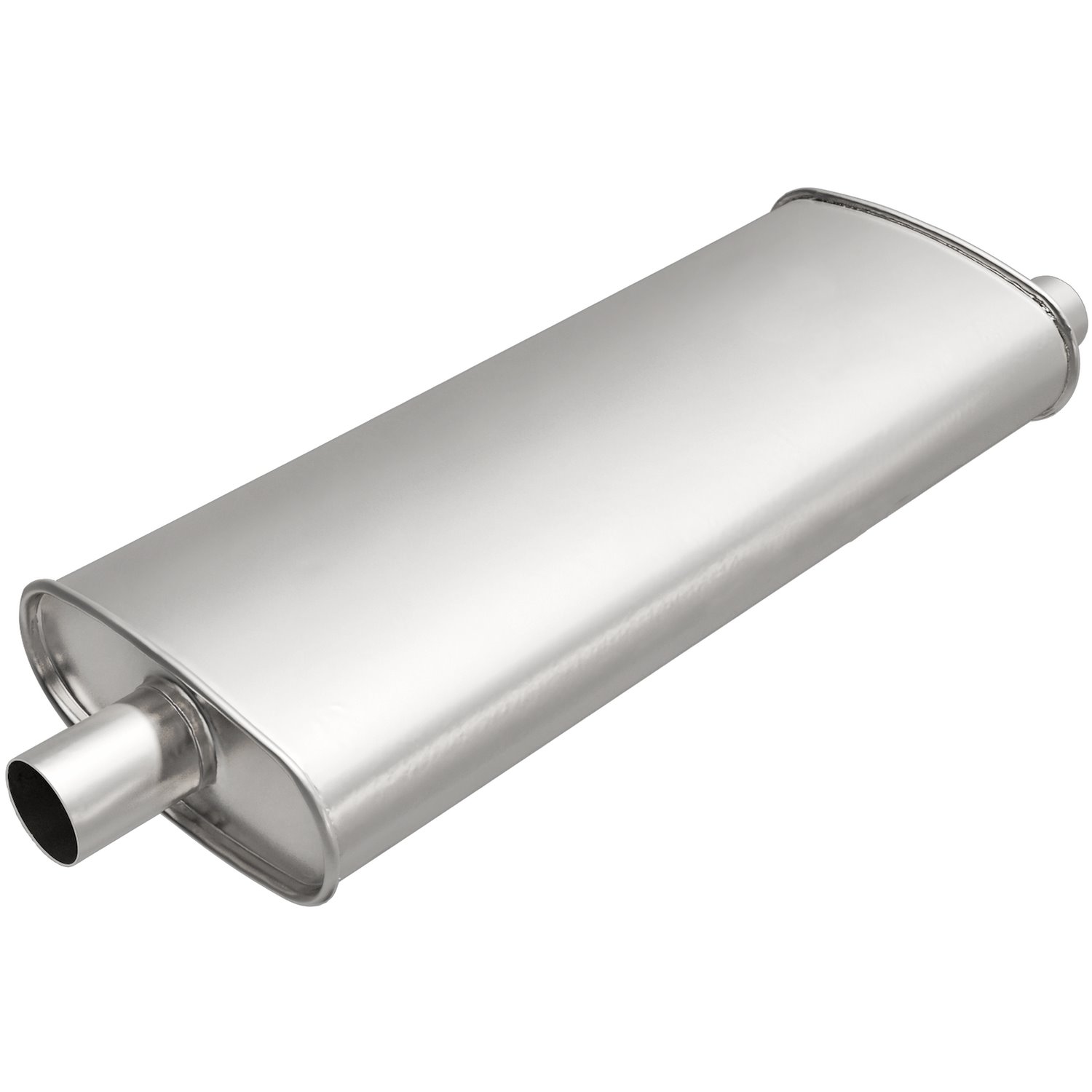 Universal Exhaust Muffler, Oval, Inlet/Outlet: 2.25 in./2 in. , Center/Offset