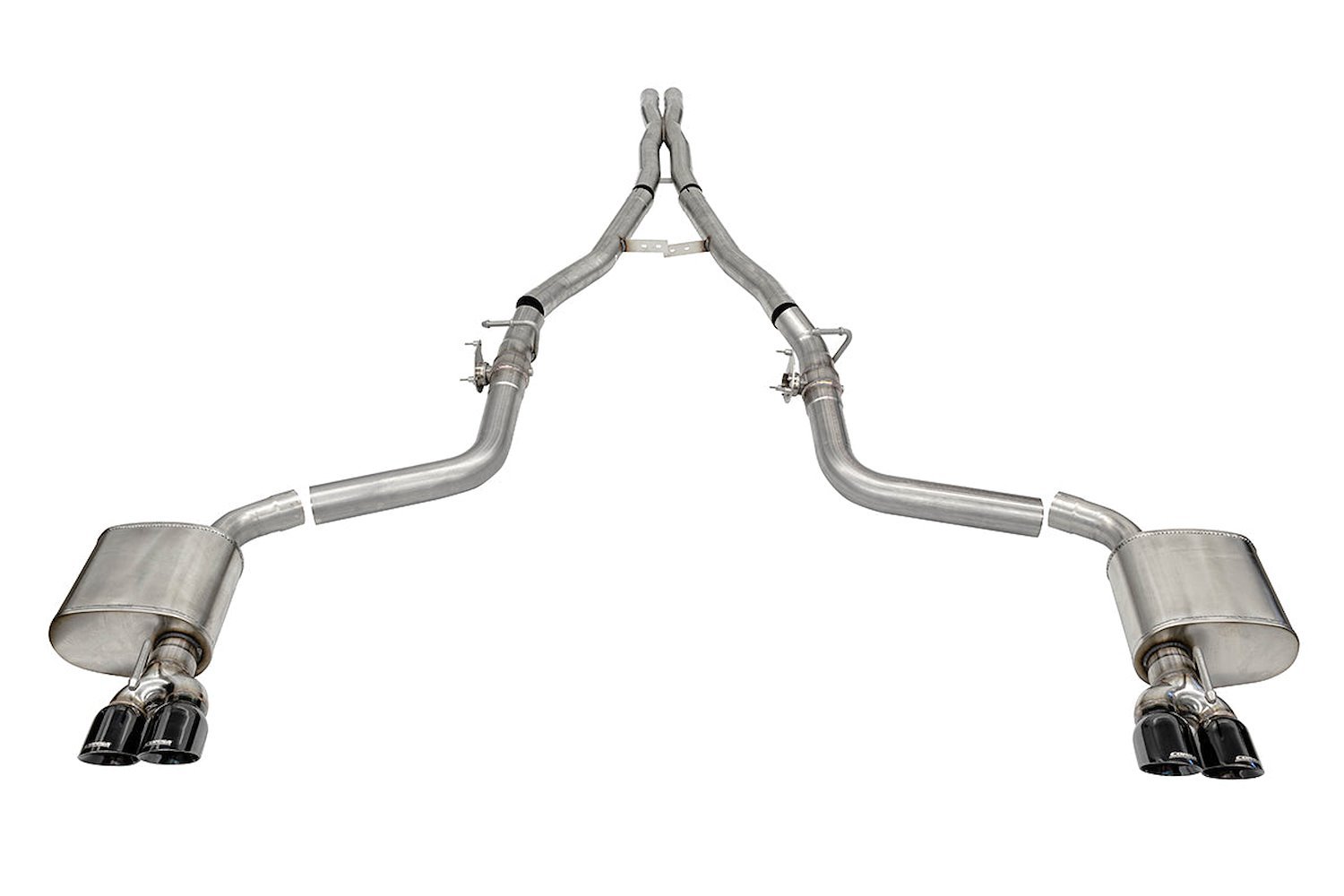 Active Valve (NPP) Cat-Back Exhaust System for Fits Select Dodge Challenger 6.2L, 6.4L - Twin Black Tips
