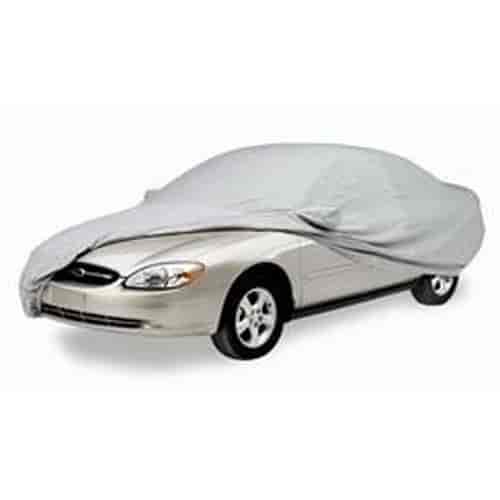 Custom Fit Car Cover Polycotton Gray 2 Mirror Pockets Size T3 211 in. Overall Length