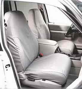 SeatSaver Custom Seat Cover Polycotton Charcoal w/High Back Bucket Seat w/Non-Adjustable Headrest w/o Seat Console w/Armrest