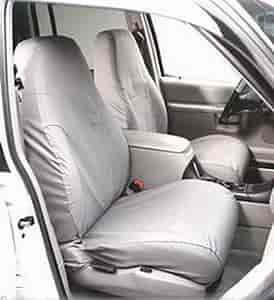 SeatSaver; Custom Seat Cover; Polycotton; Misty Gray; w/Bucket Seat; w/Adjustable Headrest; w/o Pass