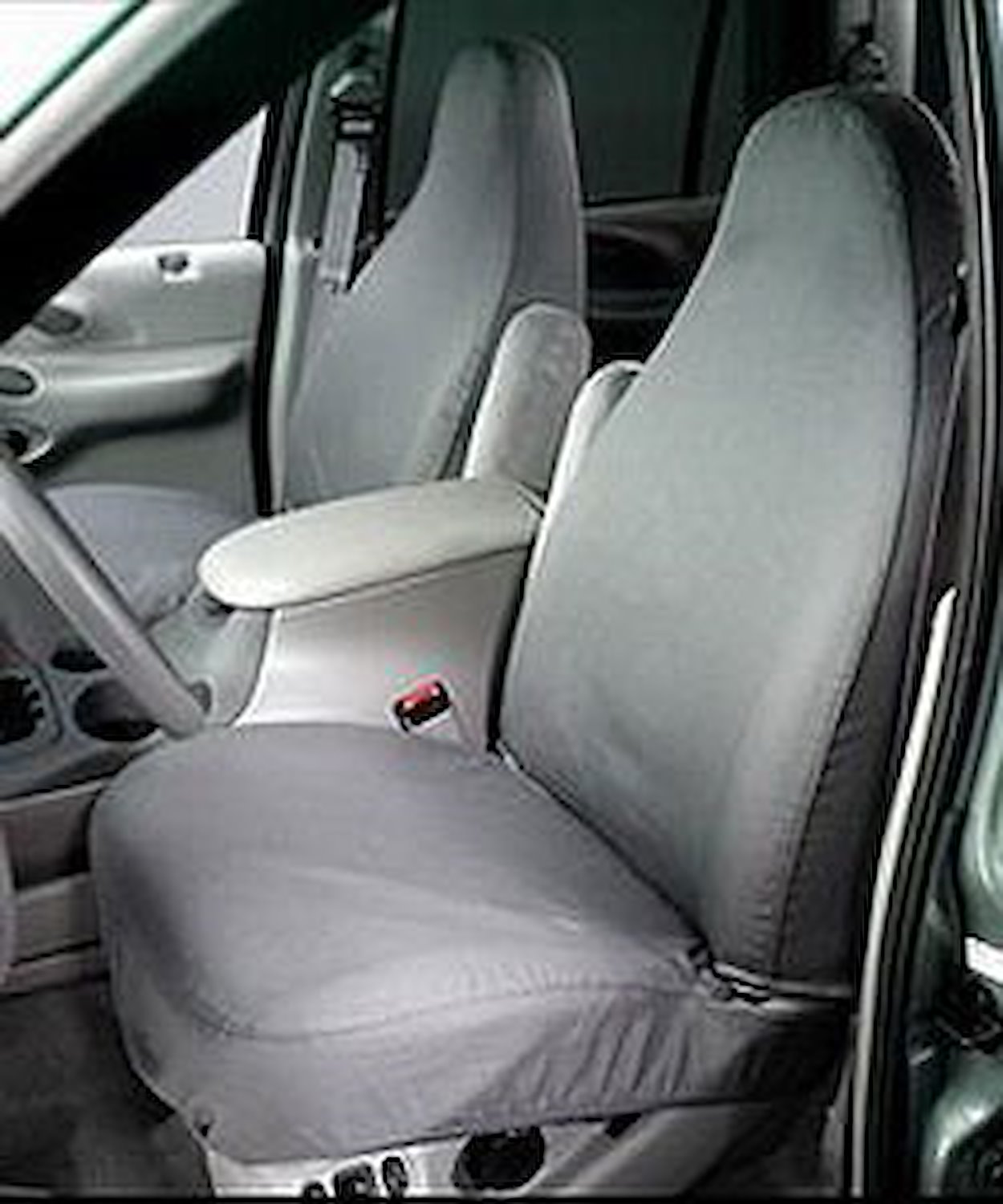 SeatSaver Custom Seat Cover Polycotton Misty Gray w/40/20/40 High Back Bench Seats w/Covered Fold Down Console