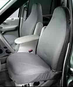 SeatSaver Custom Seat Cover Polycotton Misty Gray w/60/40 High Back Bench Seat w/Covered Fold Down Console