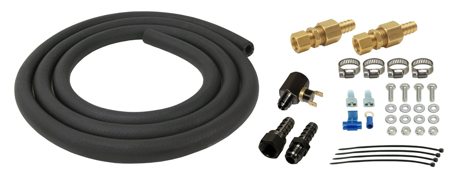 Transmission Cooler Plumbing Kit with Thermostat 180°F In-Line Thermostat