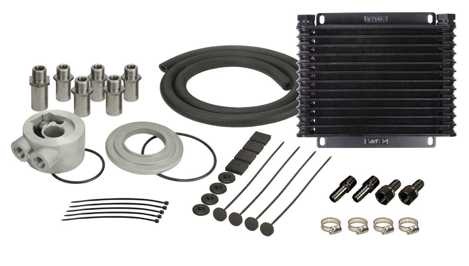 Engine Oil Cooler With Sandwich Adapter Kit Plate & Fin