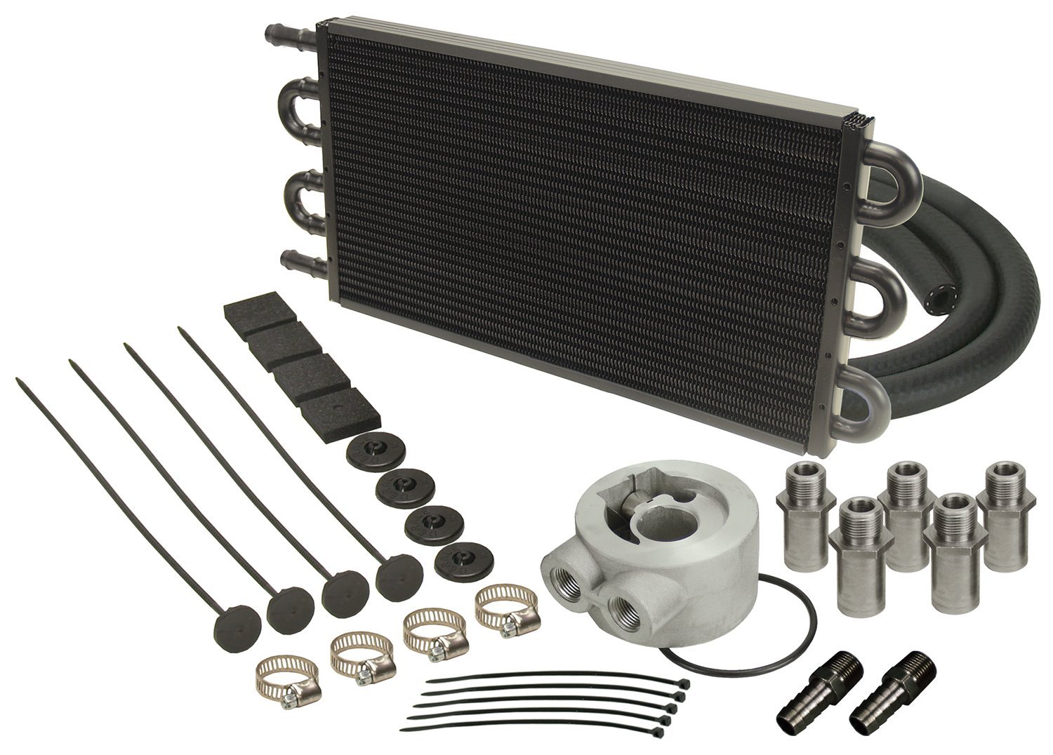 Engine Oil Cooler With Sandwich Adapter Kit Tube & Fin