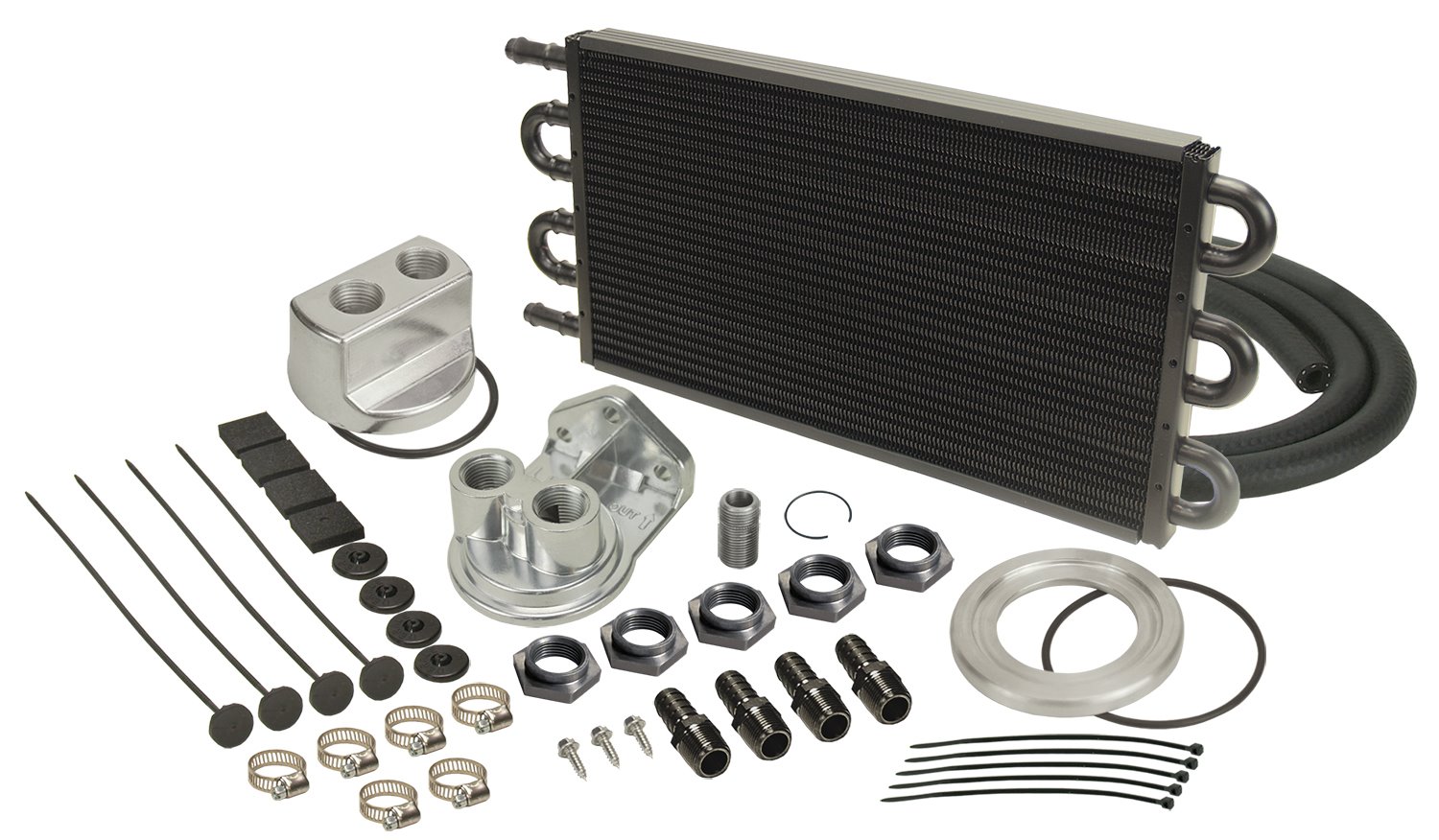 Engine Oil Cooler Kit Tube and Fin w/Spin-On Adapter