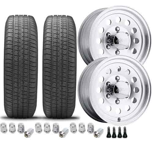 Trailer Tire and Wheel Kit Includes: (2) ST235/85R16E Trailer Tires