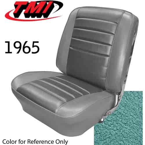 43-82205-3046 LIGHT AQUA - CHEVELLE 1965 COUPE OR CONVERTIBLE STANDARD FRONT BUCKET SEAT UPHOLSTERY 1 PAIR