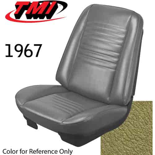43-82207-3025 GOLD - CHEVELLE 1967 COUPE OR CONVERTIBLE STANDARD FRONT BUCKET SEAT UPHOLSTERY 1 PAIR