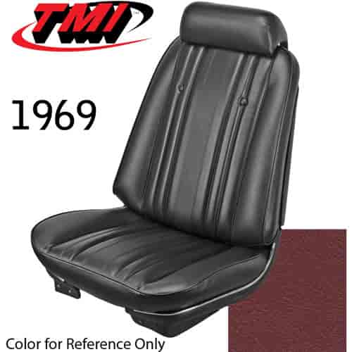 43-82209-3597 RED - CHEVELLE 1969 COUPE OR CONVERTIBLE STANDARD FRONT BUCKET SEAT UPHOLSTERY 1 PAIR