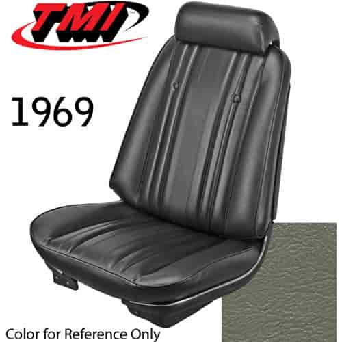 43-82209-3603 LIGHT GREEN - CHEVELLE 1969 COUPE OR CONVERTIBLE STANDARD FRONT BUCKET SEAT UPHOLSTERY 1 PAIR