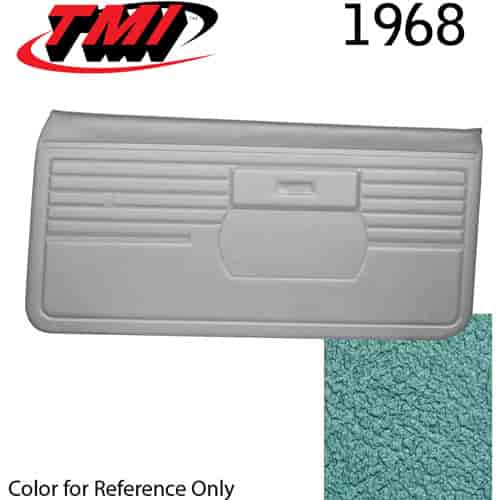 10-80208-3046 TURQUOISE METALLIC - 1968 CAMARO STANDARD DOOR PANELS BASIC SILVER SERIES