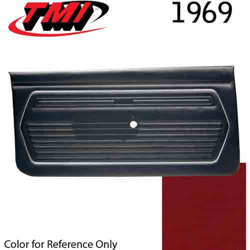 10-80209-3597 RED - 1969 CAMARO STANDARD DOOR PANELS BASIC SILVER SERIES