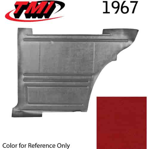 10-8037-3048 RED - 1967 CAMARO COUPE STANDARD REAR QUARTER TRIM PANELS OE GOLD SERIES