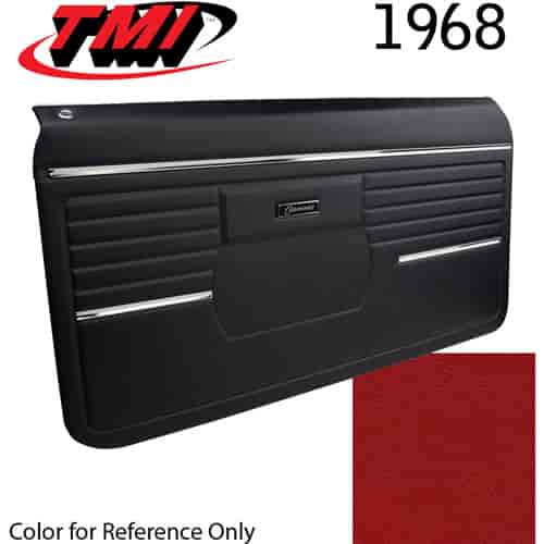 10-80408-3048 RED - 1968 CAMARO STANDARD DOOR PANELS OE CONCOURS SERIES PRE-ASSEMBLED COMPLETE