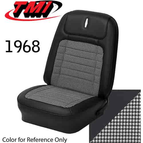 43-80108-2295-9440 BLACK MADRID W/ BLACK & WHITE HOUNDSTOOTH - 1968 CAMARO FRONT BUCKET SEATS ONLY