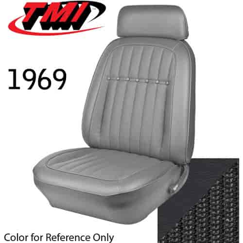 Deluxe Comfortweave Bucket Seat Upholstery 1969 Chevy Camaro Coupe, Convertible [Black] OE #: 43-80109-2295-9016
