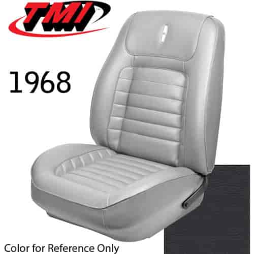 43-80908-2295 BLACK - CAMARO 1968 FRONT ONLY SPORT BUCKET SEAT UPHOLSTERY DELUXE VINYL