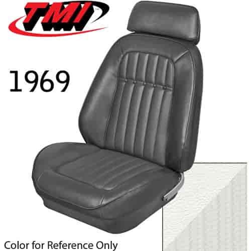 43-80909-2305-9014 IVORY / BIGHT WHITE - CAMARO 1969 FRONT ONLY SPORT BUCKET SEAT UPHOLSTERY DELUXE COMFORTWEAVE